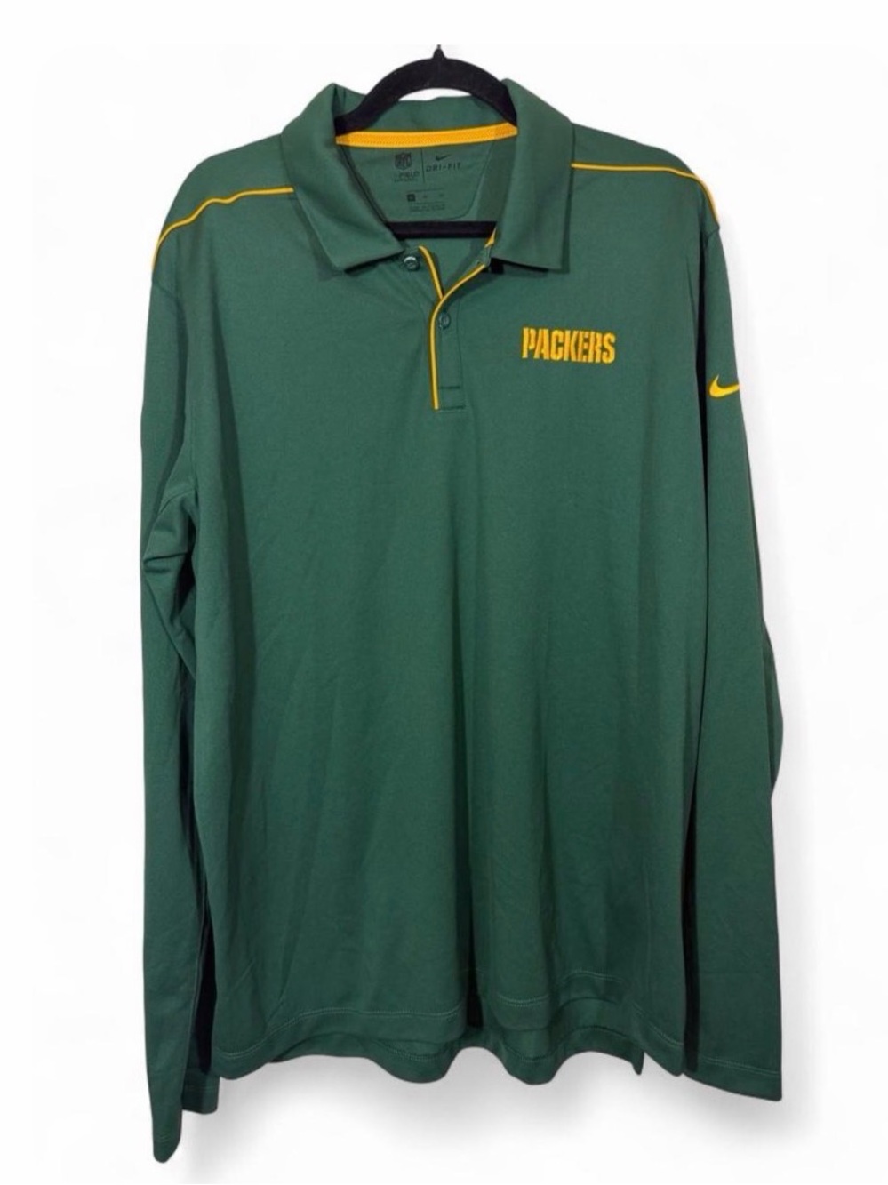Nike Green Bay Packers Dri-FIT Long Sleeve Polo Shirt Men’s XL NFL